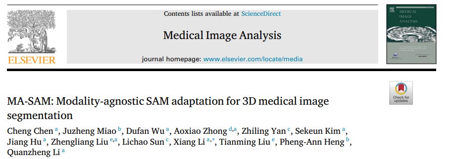 0-MA-SAM: Modality-agnostic SAM adaptation for 3D medical image segmentation