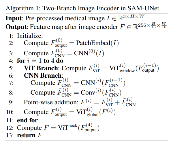  Two-Branch Image Encoder in SAM-UNet