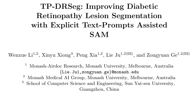 0-TP-DRSeg: Improving Diabetic Retinopathy Lesion Segmentation with Explicit Text-Prompts Assisted SAM